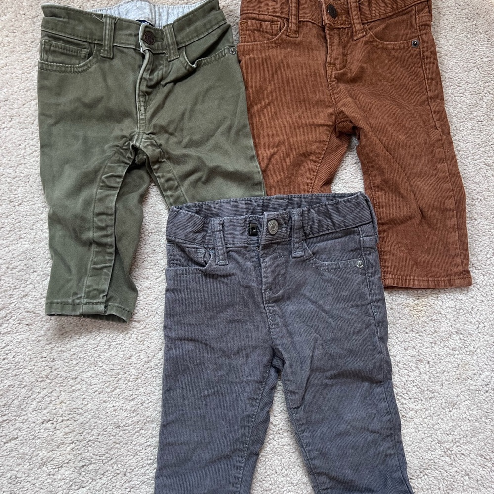 GAP Kids Corduroy and Khaki Pants - Olive, Rust, Charcoal